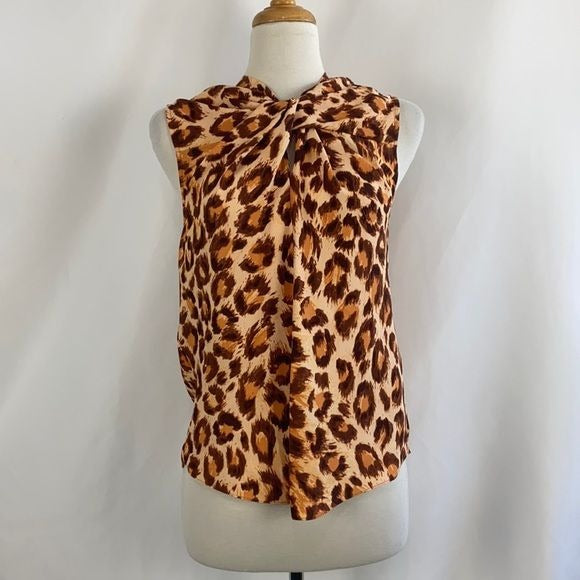 NWT Kate Spade Animak Print Twist Neck Top