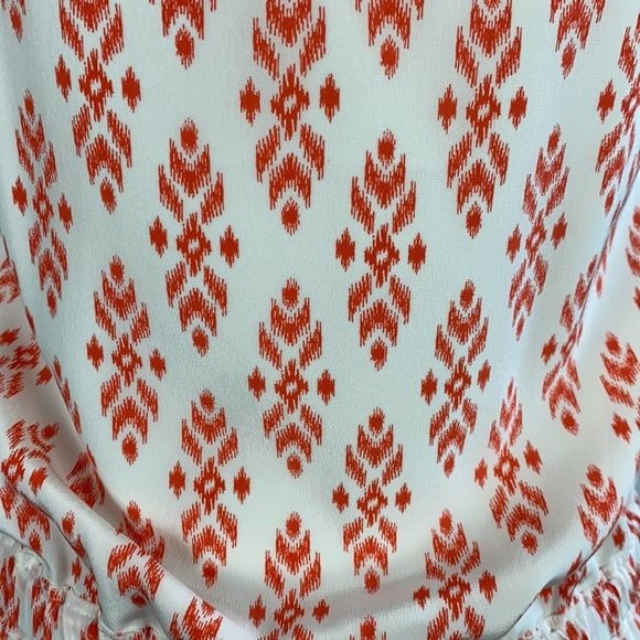 Joie Orange and White Print Mini Dress