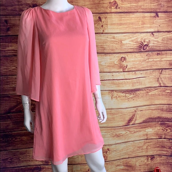 Alice + Olivia Chiffon Coral Pink Flowy Mini Dress