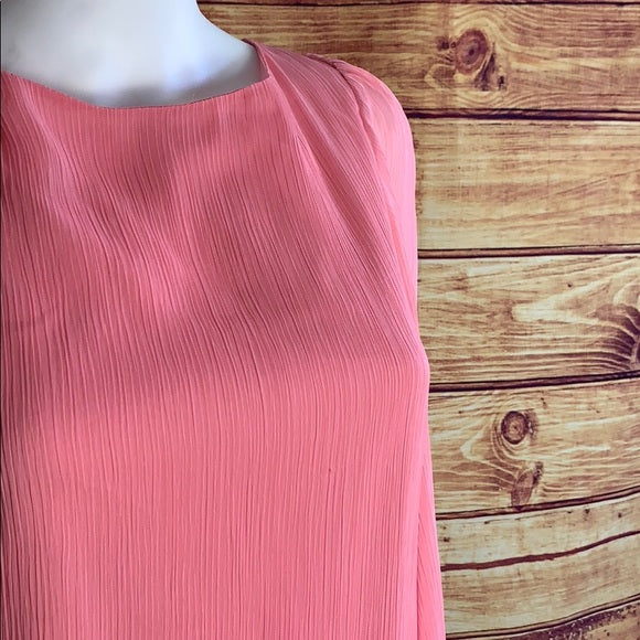 Alice + Olivia Chiffon Coral Pink Flowy Mini Dress