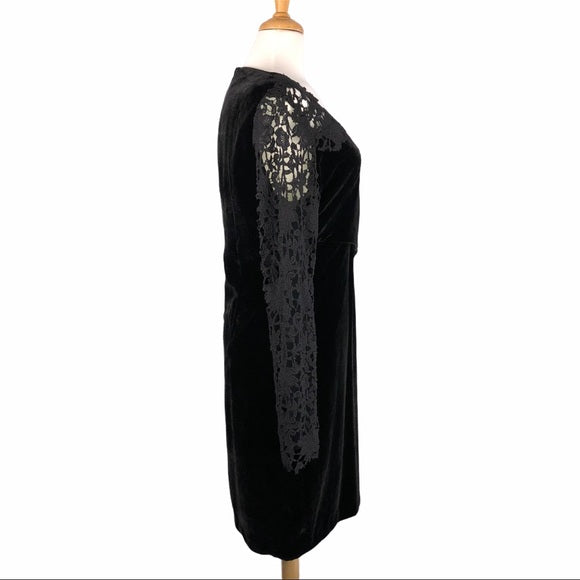 Elie Tahari Black Velvet & Lace Dress Style on Lafayette Elie Tahari Black Velvet & Lace Dress Style on Lafayette