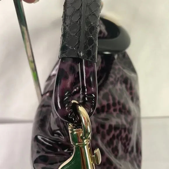 Jimmy Choo Purple Animal Print Patent Bag