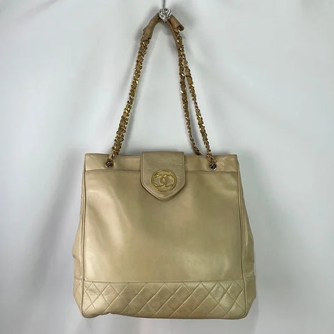 Chanel Large Cream Tote As Is
