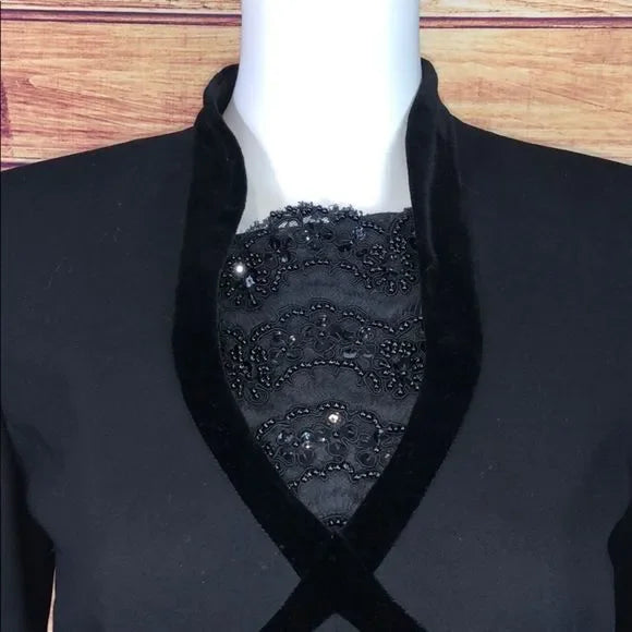Escada Black Dress with Velvet Trim