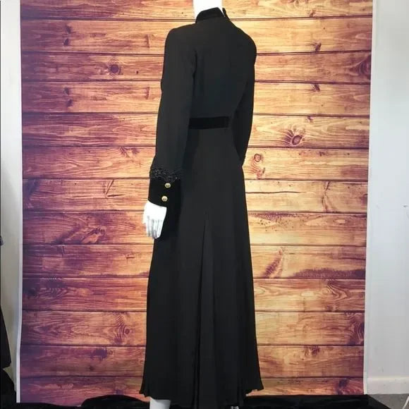 Escada Black Dress with Velvet Trim