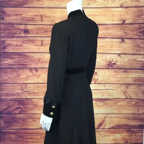 Escada Black Dress with Velvet Trim