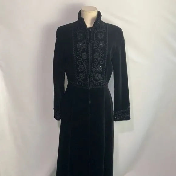Blumarine Black Velvet Beaded Long Dress