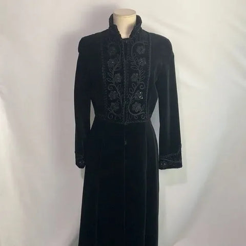 Blumarine Black Velvet Beaded Long Dress