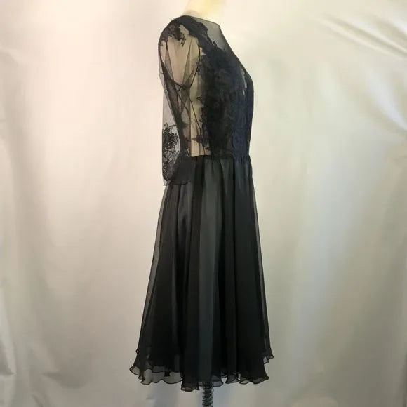 Black Lace Fit Flare O’Blanc Cocktail