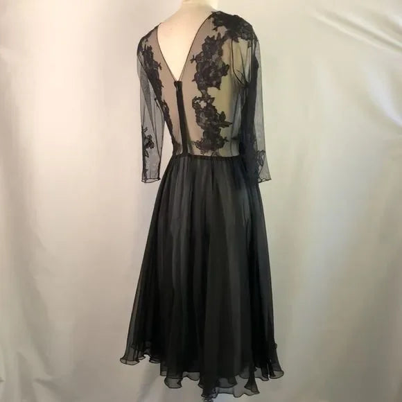 Black Lace Fit Flare O’Blanc Cocktail