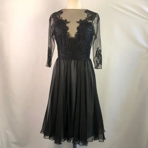 Black Lace Fit Flare O’Blanc Cocktail