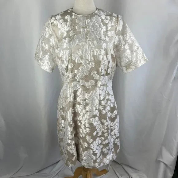 Lela Rose Cream Floral Lace Dress