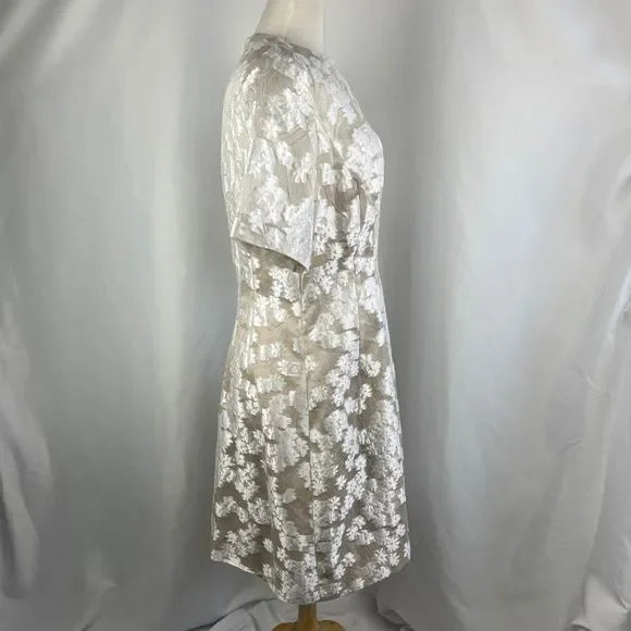 Lela Rose Cream Floral Lace Dress