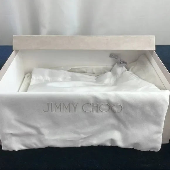 Jimmy Choo Tan Suede With Gold Detail Pumps With Box