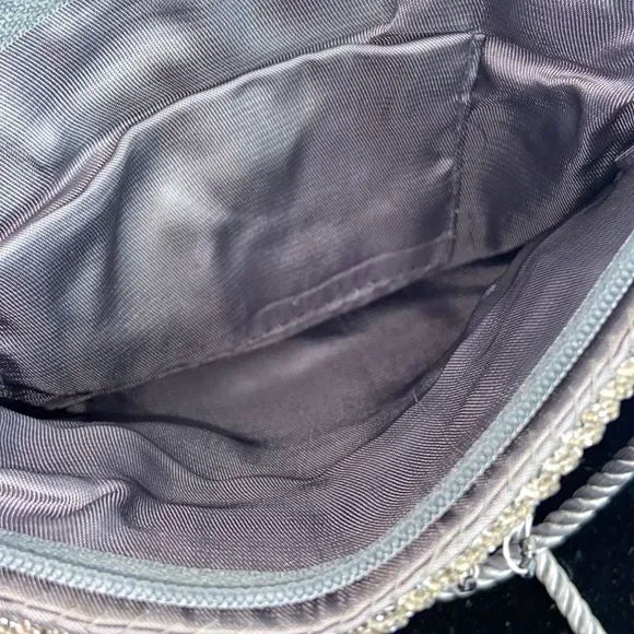 Grey Beaded Evening Bag