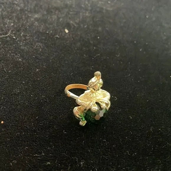 Big Green Stone Genie Vintage Ring