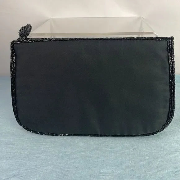Black Beaded Pink Purple Evening Bag