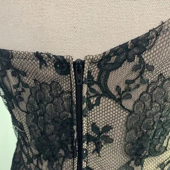 Bianca Nero Black Lace One Shoulder with Flower Dress