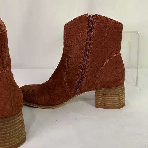 Lucky Brand Rust Suede Booties