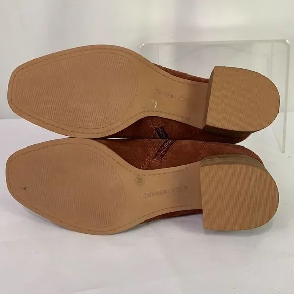 Lucky Brand Rust Suede Booties