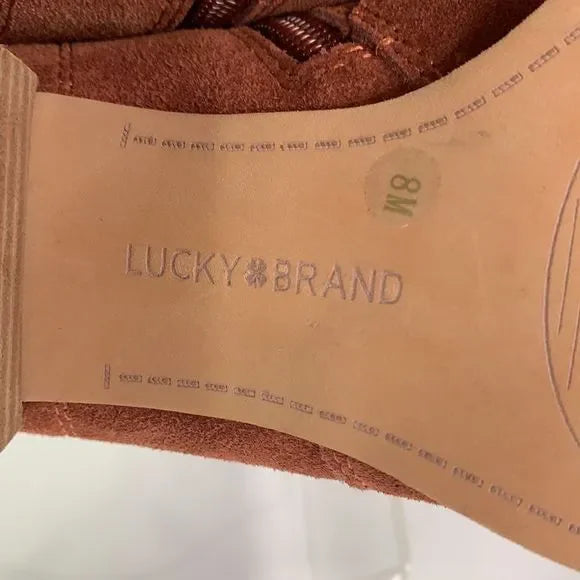 Lucky Brand Rust Suede Booties