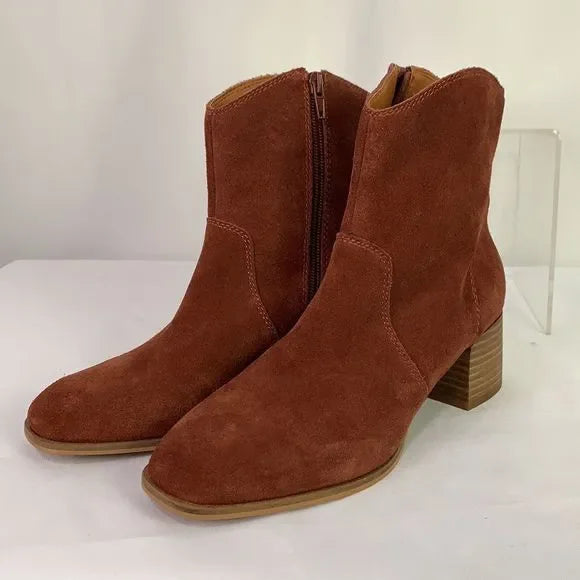 Lucky Brand Rust Suede Booties