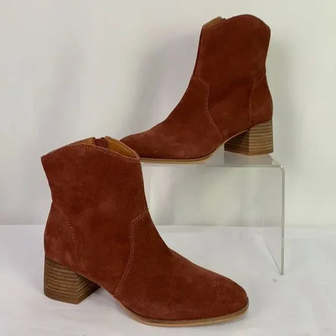 Lucky Brand Rust Suede Booties