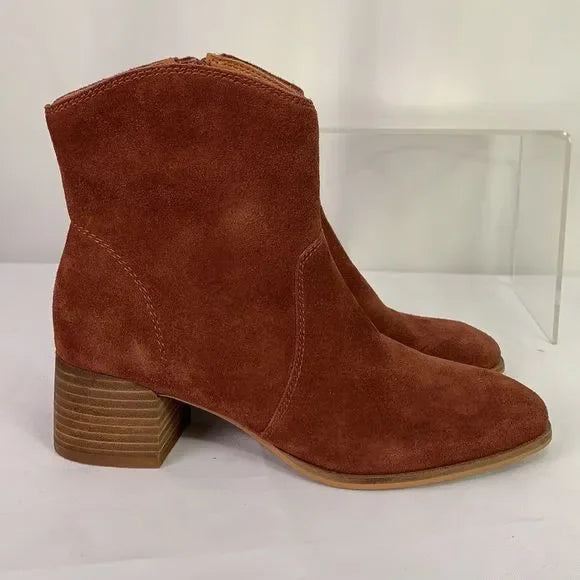 Lucky Brand Rust Suede Booties