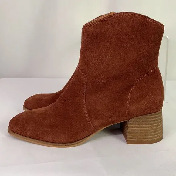 Lucky Brand Rust Suede Booties