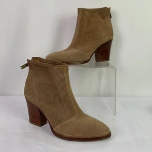Aqua Talia Tan Suede Pierced Booties