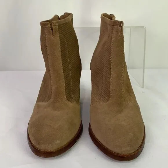Aqua Talia Tan Suede Pierced Booties