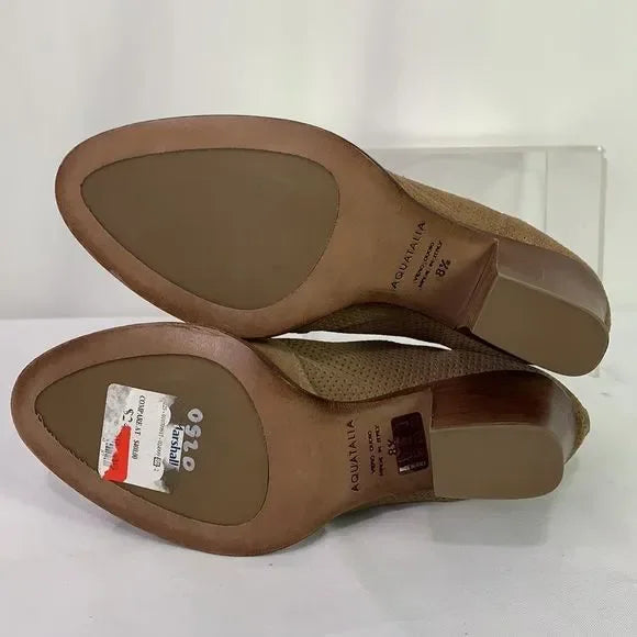 Aqua Talia Tan Suede Pierced Booties