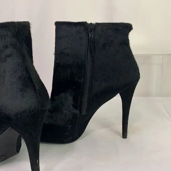 Stuart Weitzman Black Pony Stiletto Booties