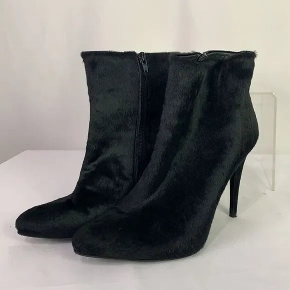 Stuart Weitzman Black Pony Stiletto Booties
