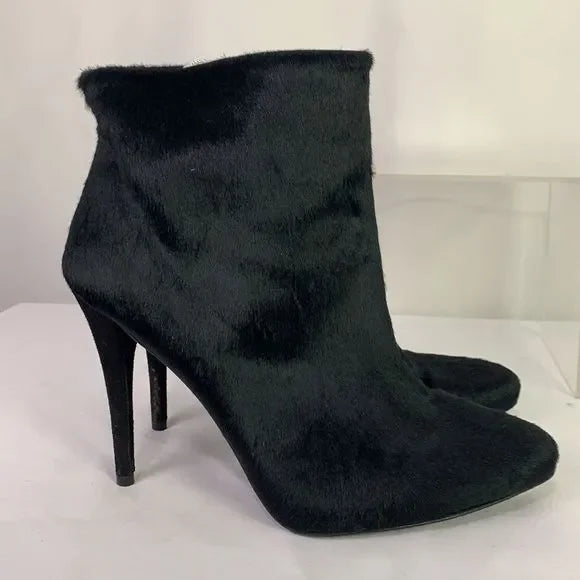 Stuart Weitzman Black Pony Stiletto Booties