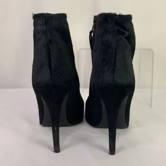 Stuart Weitzman Black Pony Stiletto Booties