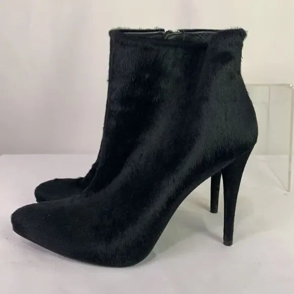 Stuart Weitzman Black Pony Stiletto Booties