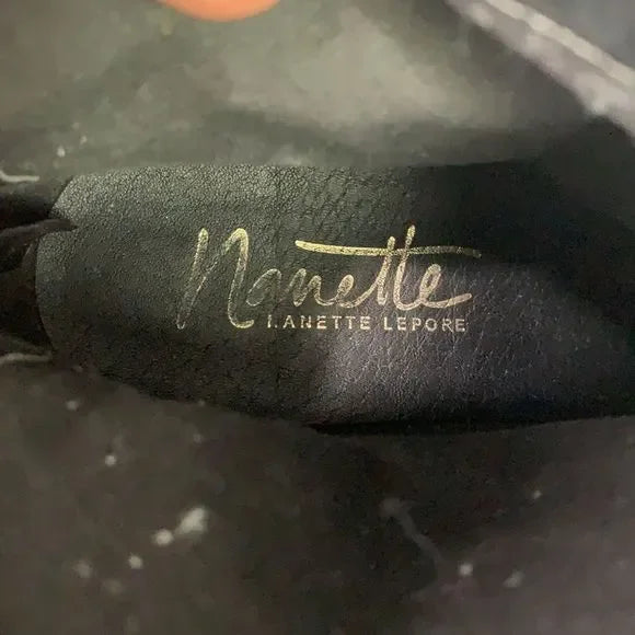Nanette Lepore Gold Black Brocade Booties