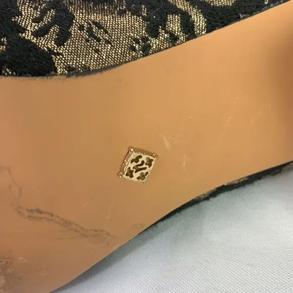 Nanette Lepore Gold Black Brocade Booties