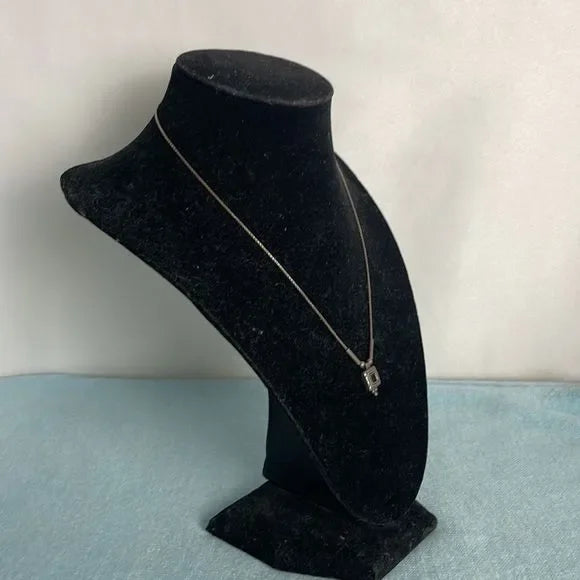 925 Silver Necklace With Amber Pendant