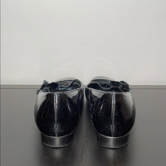 Robert Clergerie Black Patent Flower Flats
